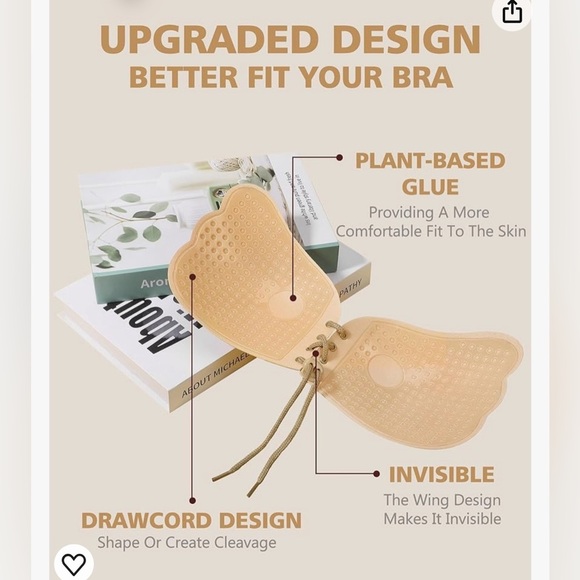 Sticky Bra Backless Strapless Push Up Invisible Lift 2 Pair NEW size B - Picture 2 of 6